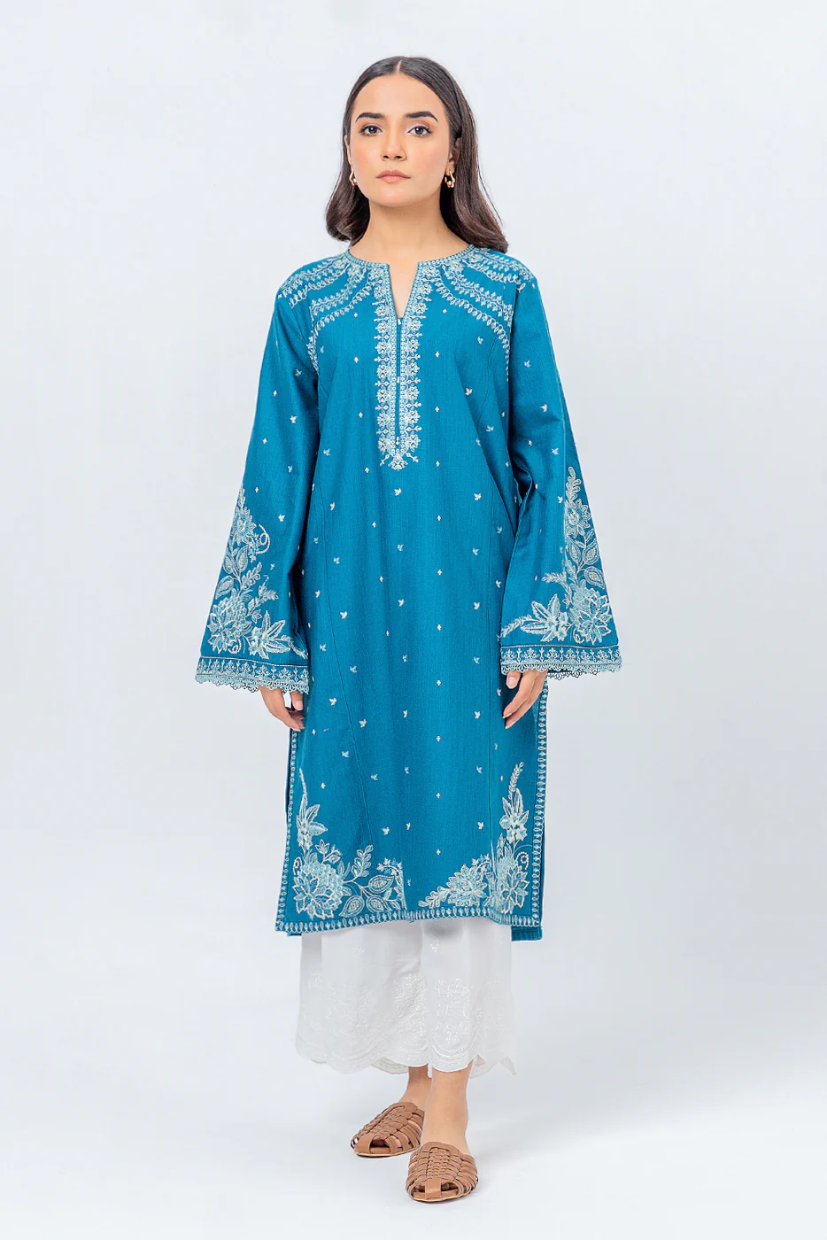 EMBROIDERED KHADDAR SHIRT (PRET) - Image 2