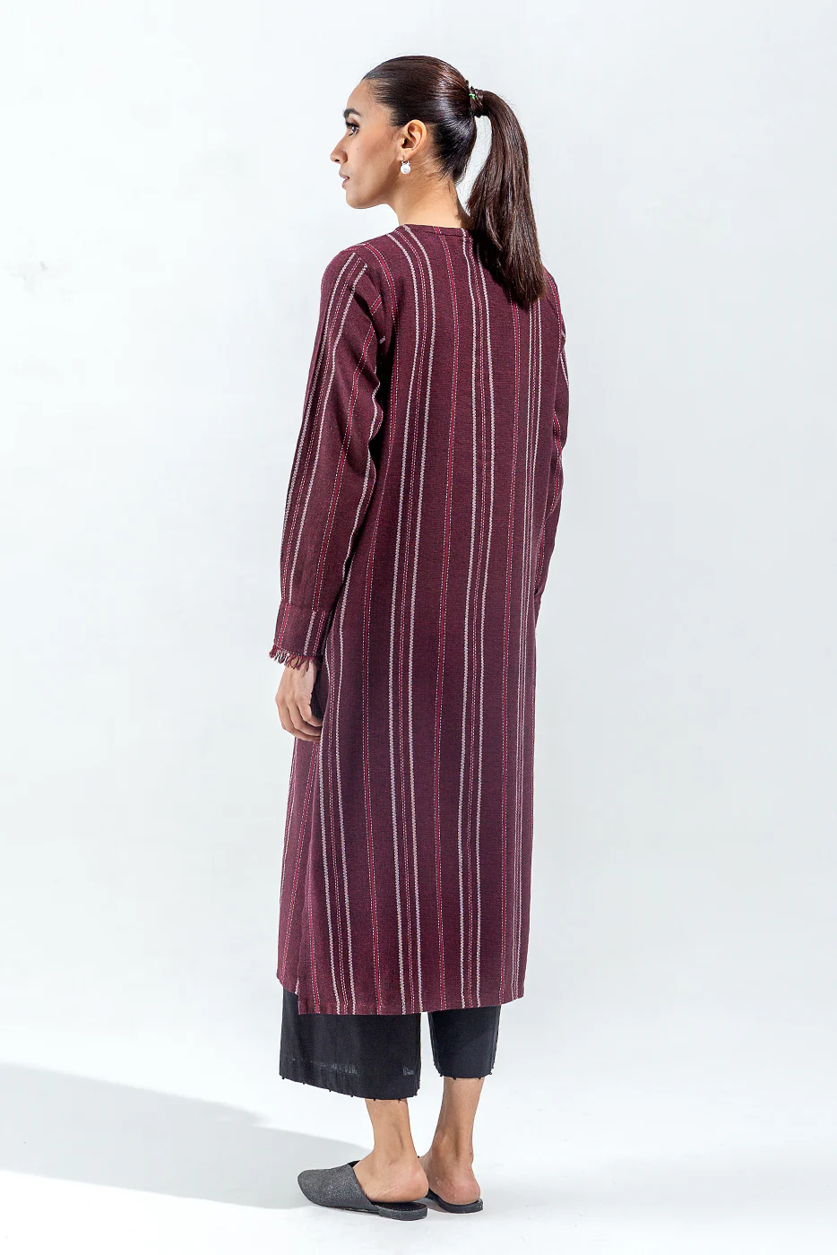 EMBROIDERED YARN DYED SHIRT (PRET) - Image 2