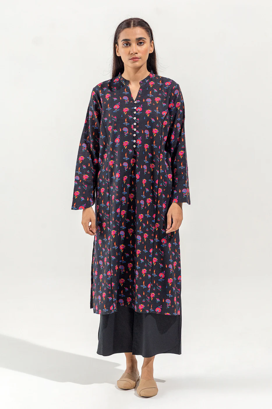 PRINTED KHADDAR SHIRT (PRET) - Image 2