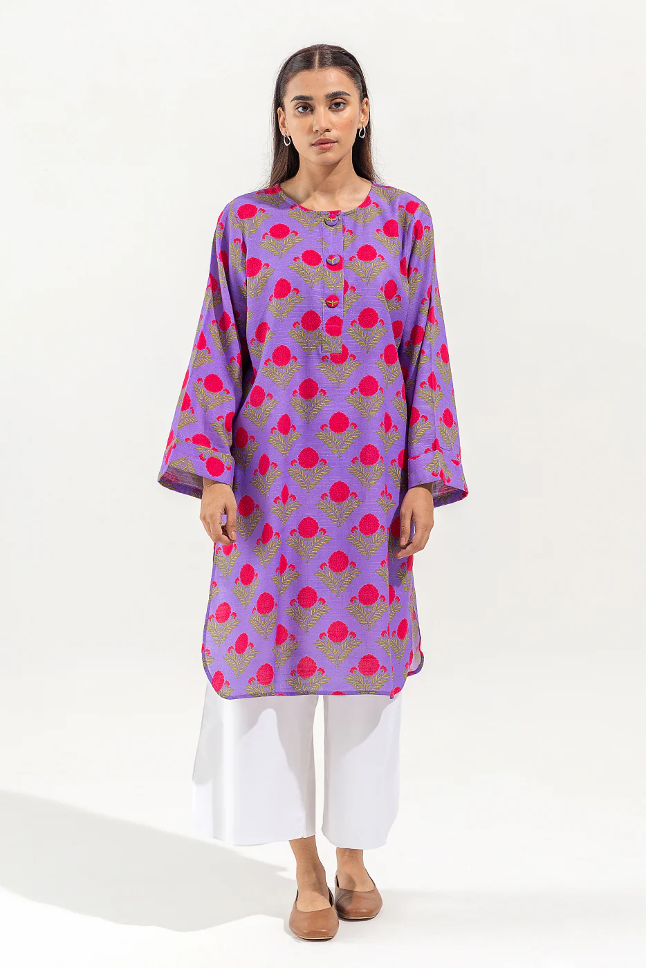 PRINTED KHADDAR SHIRT (PRET) - Image 2