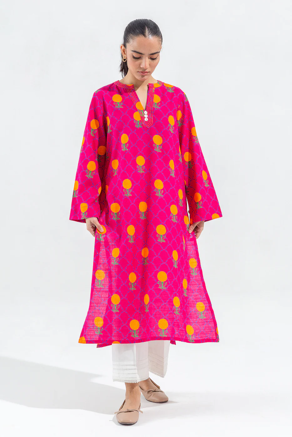 PRINTED PRINTED KHADDAR SHIRT (PRET) - Image 3