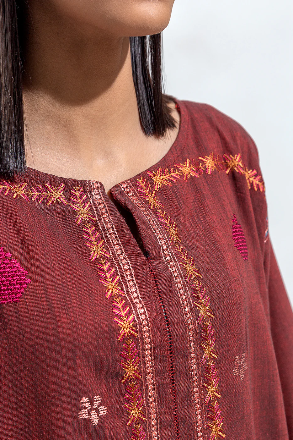 EMBROIDERED YARN DYED SHIRT(PRET) - Image 3
