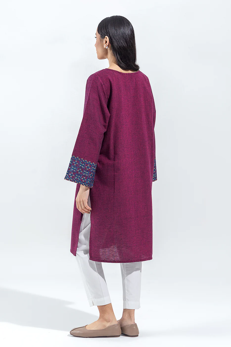 EMBROIDERED YARN DYED SHIRT (PRET) - Image 3