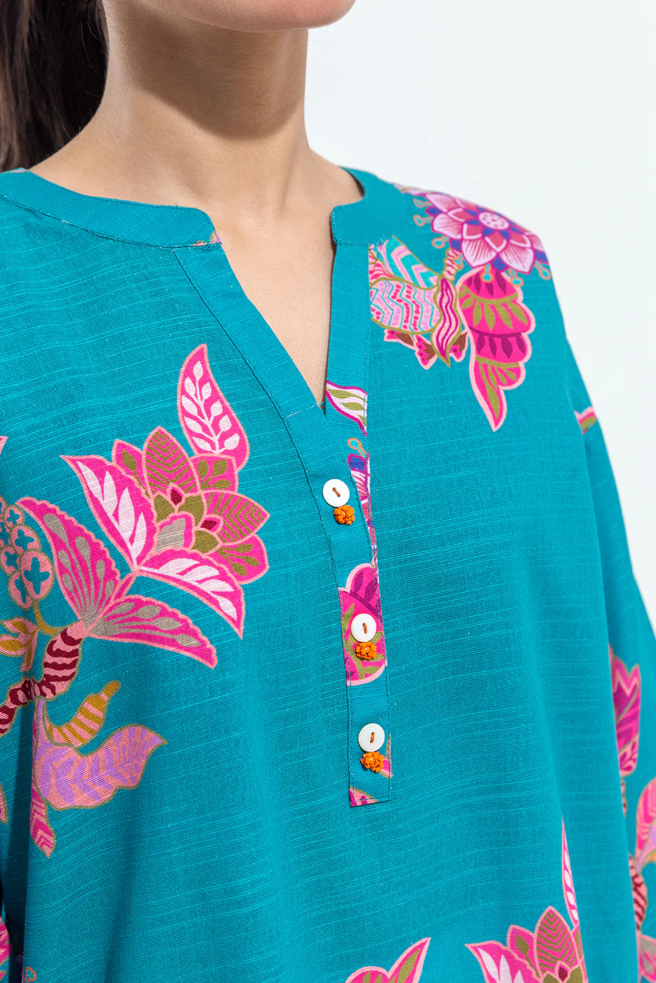 PRINTED SLUB KHADDAR SHIRT (PRET) - Image 5