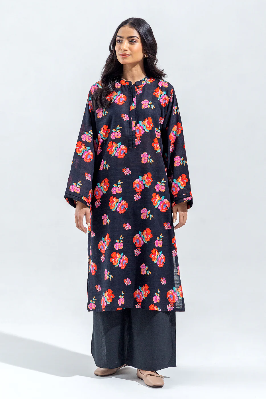 PRINTED SLUB KHADDAR SHIRT (PRET) - Image 2