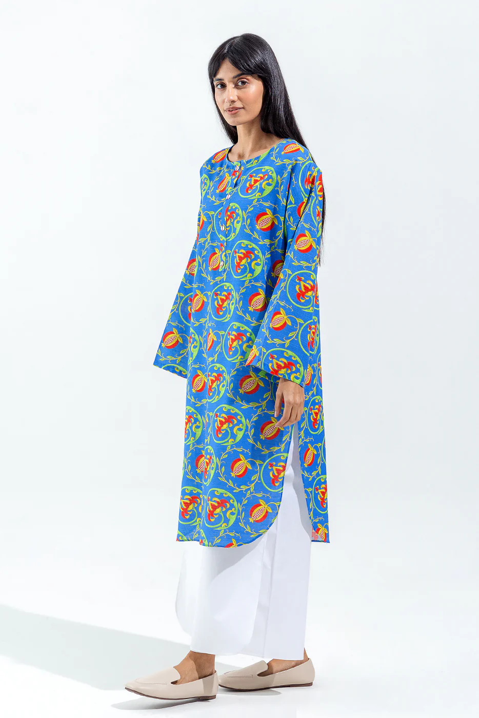 PRINTED SLUB KHADDAR SHIRT (PRET) - Image 3