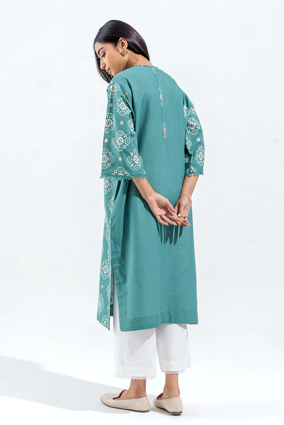 PRINTED SLUB KHADDAR SHIRT (PRET) - Image 3