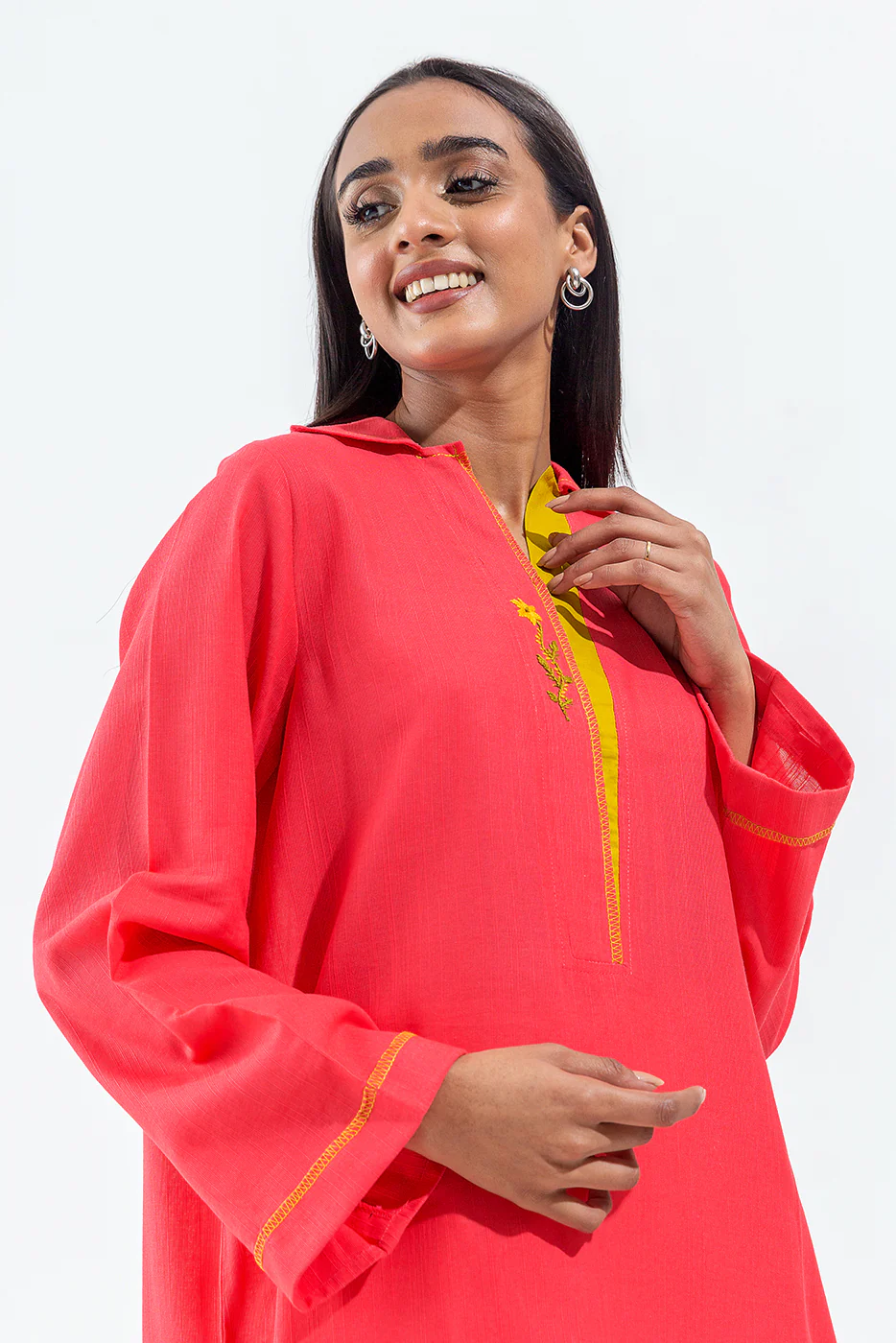 BASIC SLUB KHADDAR SHIRT (PRET) - Image 2