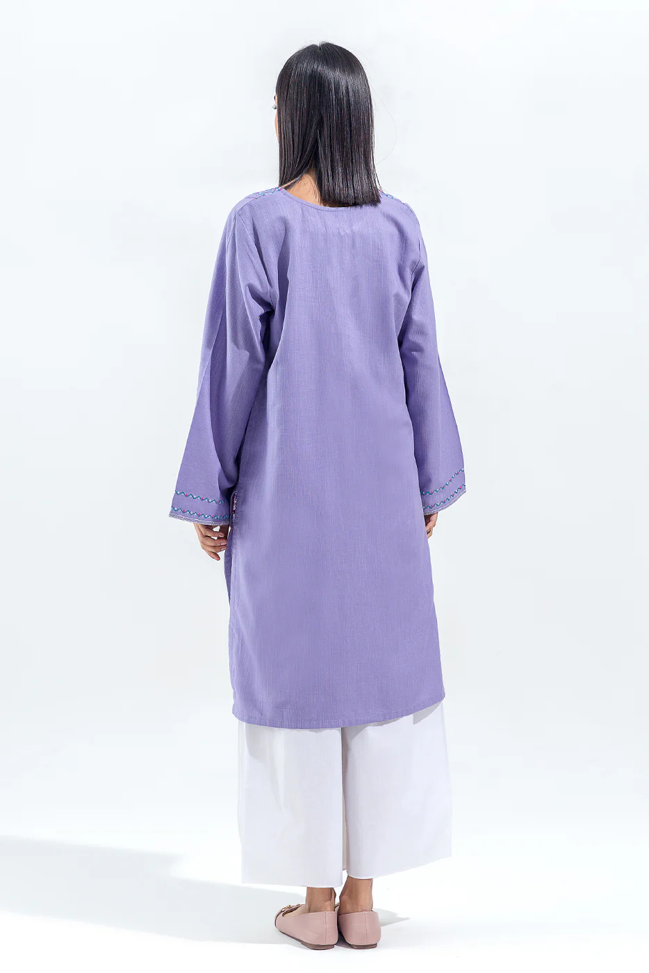 EMBROIDERED SLUB KHADDAR SHIRT(PRET) - Image 3