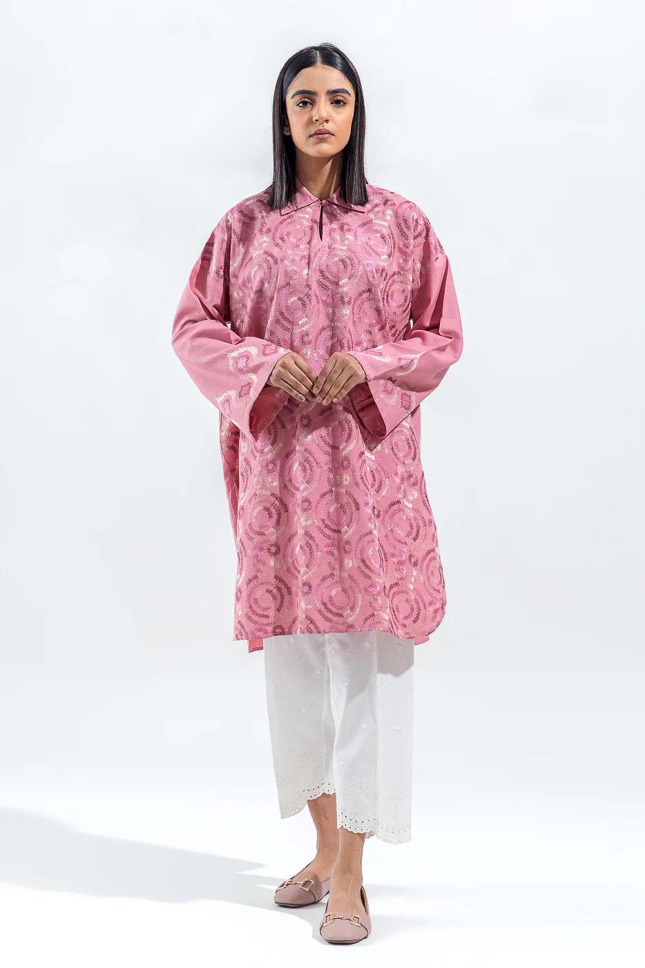 EMBROIDERED SLUB KHADDAR SHIRT(PRET) - Image 2
