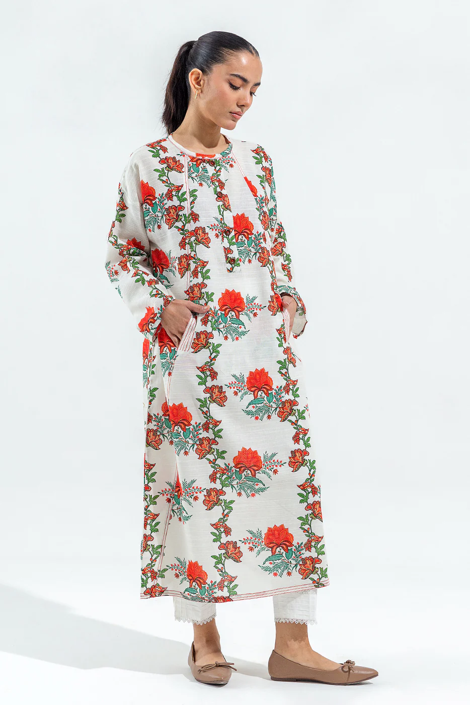 PRINTED SLUB KHADDAR SHIRT (PRET) - Image 4