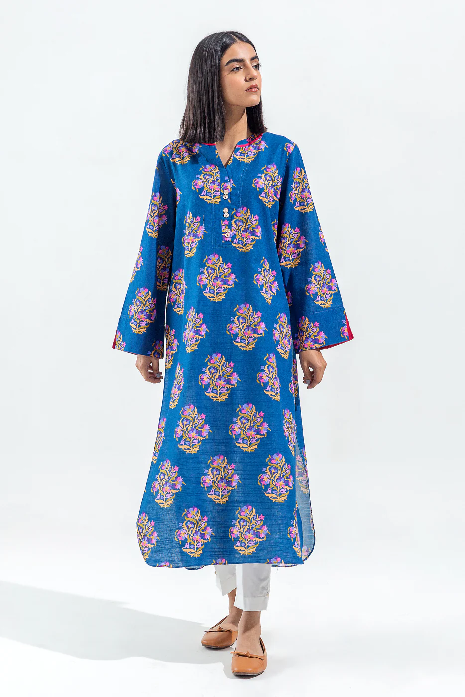 PRINTED SLUB KHADDAR SHIRT (PRET) - Image 2