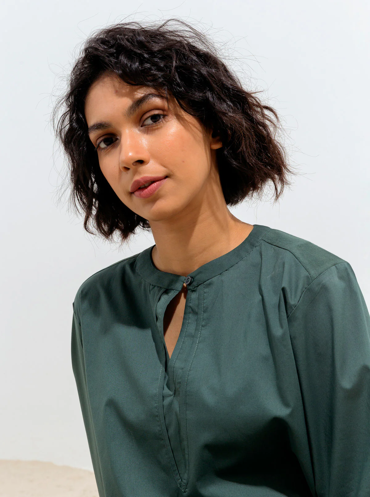 GREEN DOUBLE SLIT TOP - Image 2