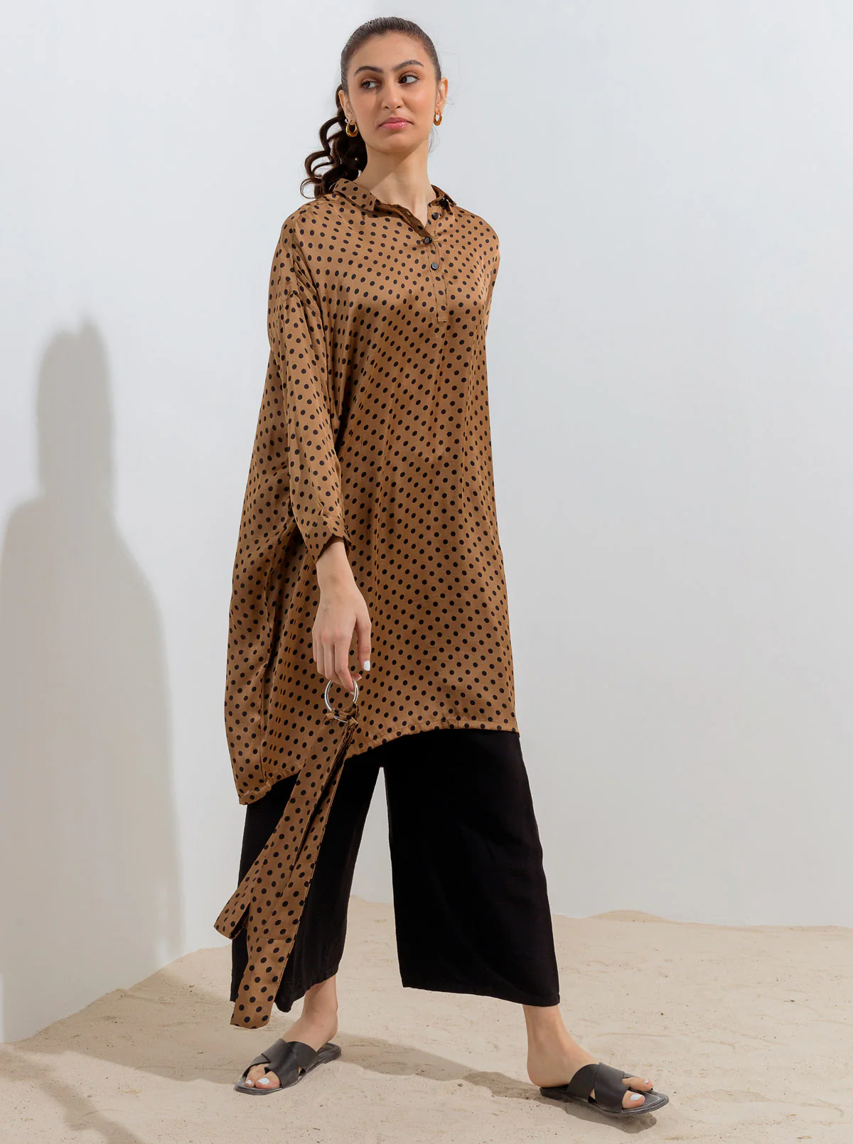 HAZEL BROWN LONG BELT TUNIC - Image 2