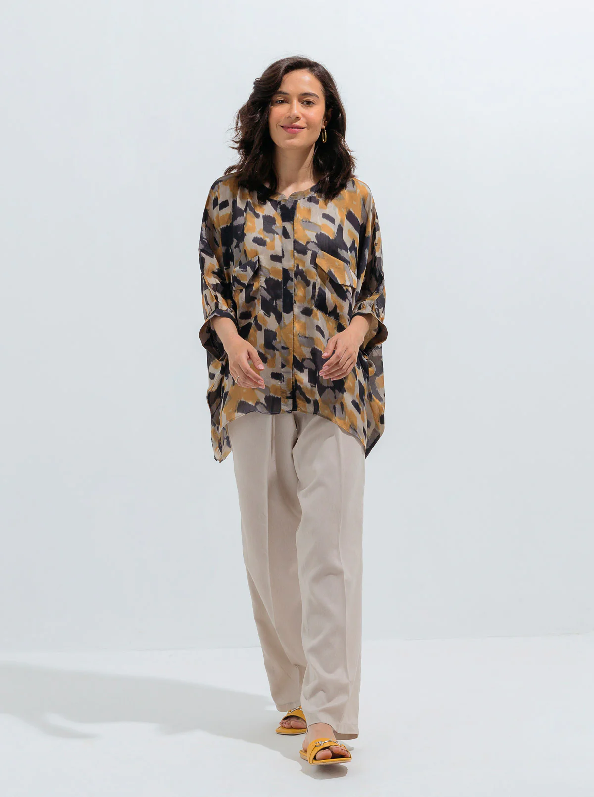 ABSTRACT PRINT BOXY FLOWY TOP - Image 3