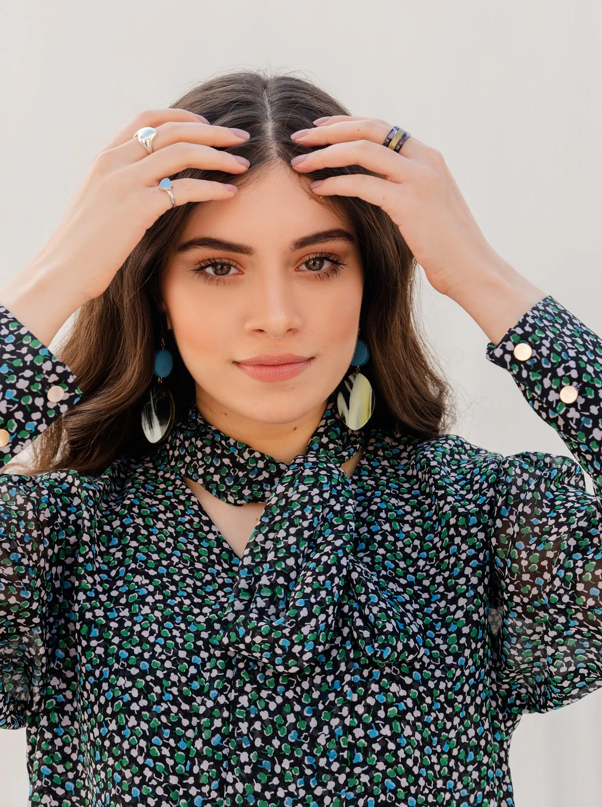 GEO PRINTED CHIFFON BLOUSE - Image 3