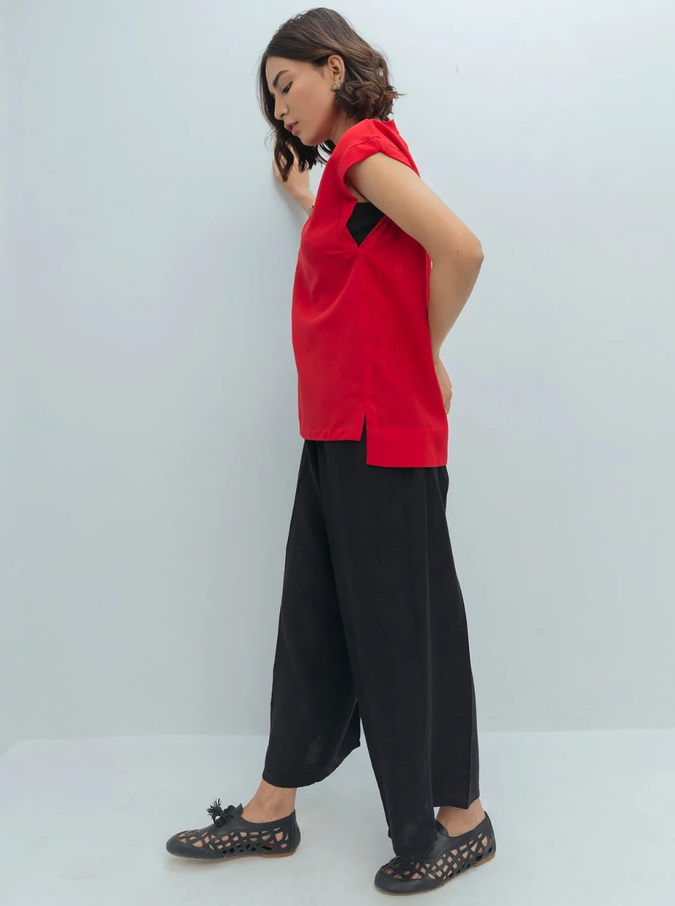 RED RIB INSERT TOP - Image 4