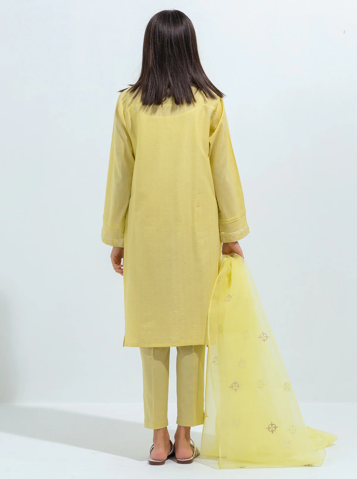 EMBROIDERED SHIRT WITH DUPATTA AND PANT - Image 4