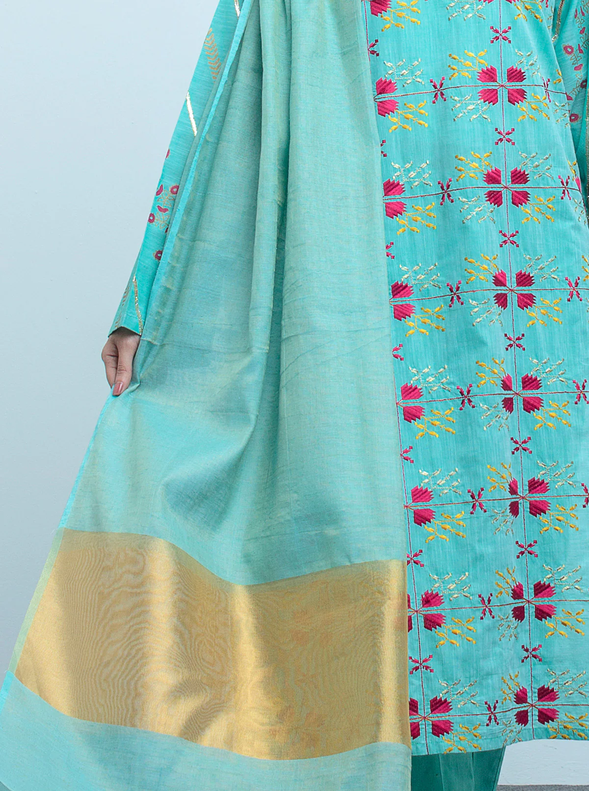 EMBROIDERED SHIRT WITH DUPATTA - Image 2
