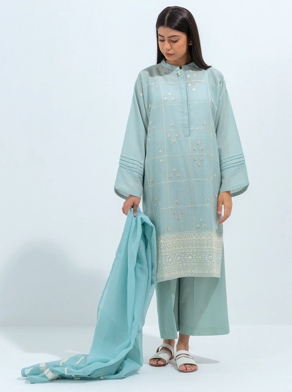 EMBROIDERED SHIRT WITH DUPATTA - Image 4