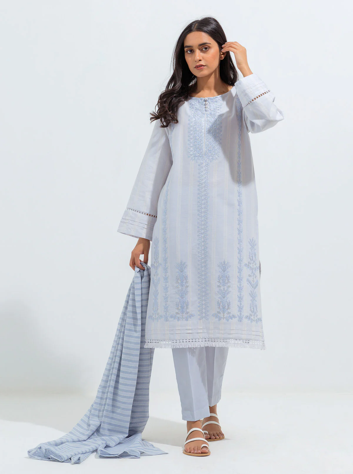 EMBROIDERED SHIRT WITH DUPATTA - Image 3