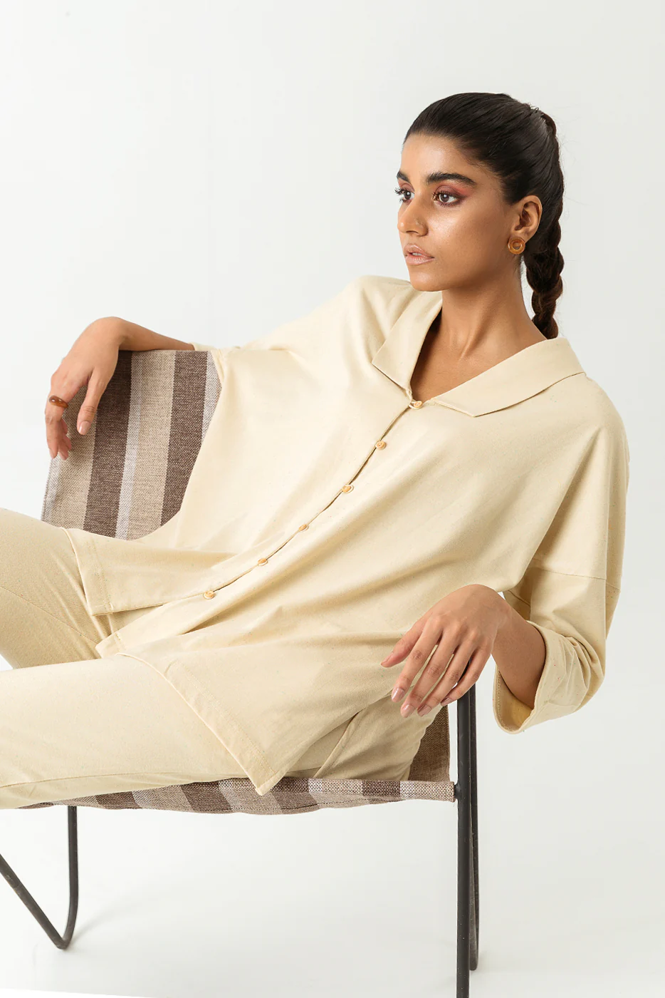 Beige Melange Knit Coord