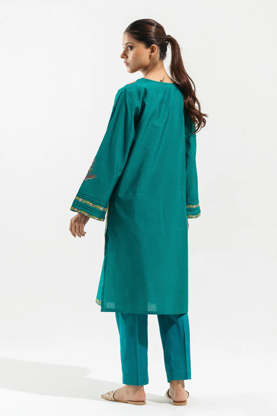 EMBROIDERED TWO TONE SHIRT (LUXURY PRET) - Image 3