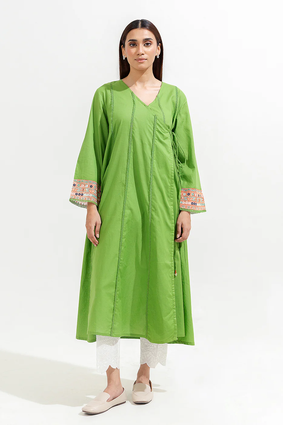 EMBROIDERED COTTON SHIRT (PRET) - Image 3