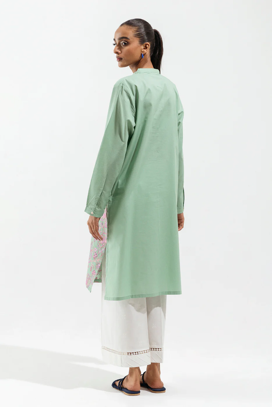 EMBROIDERED VISCOSE SHIRT (PRET) - Image 2