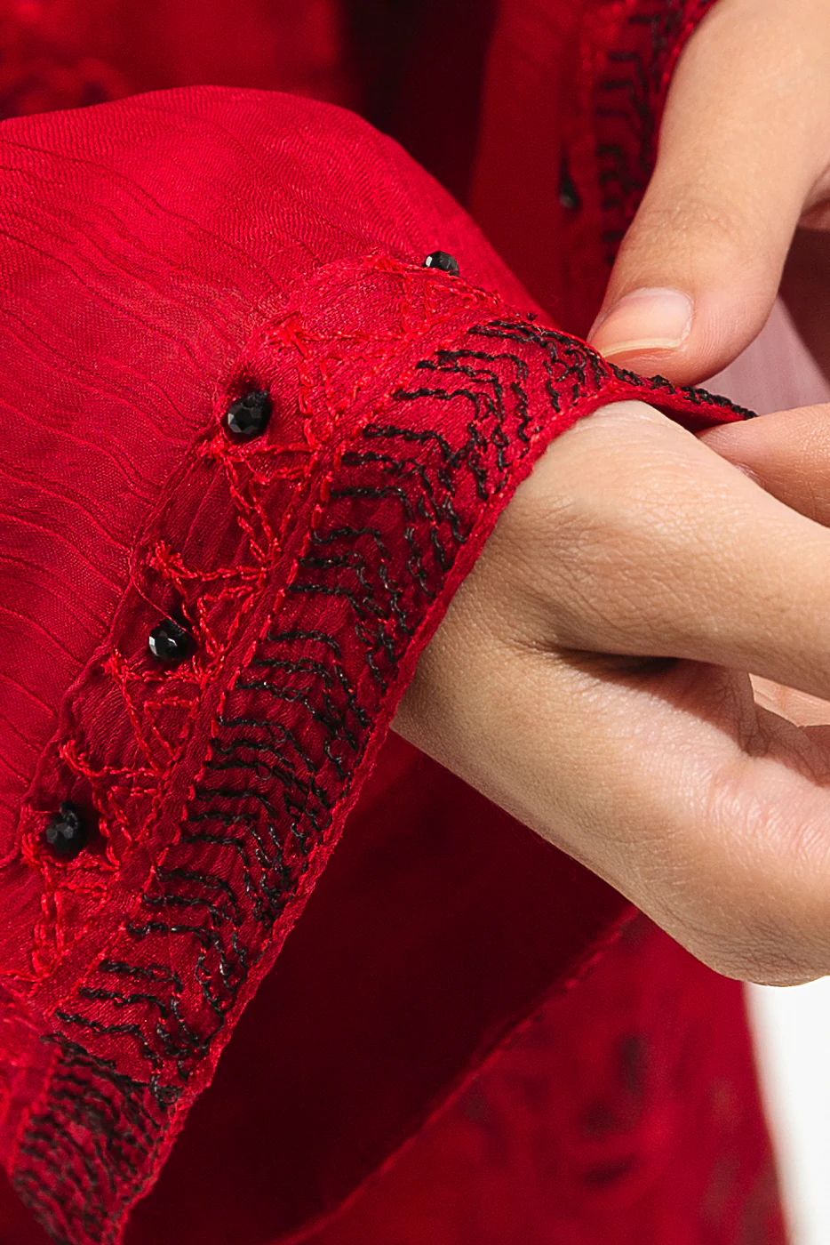 EMBROIDERED CHIFFON SHIRT (LUXURY PRET) - Image 2