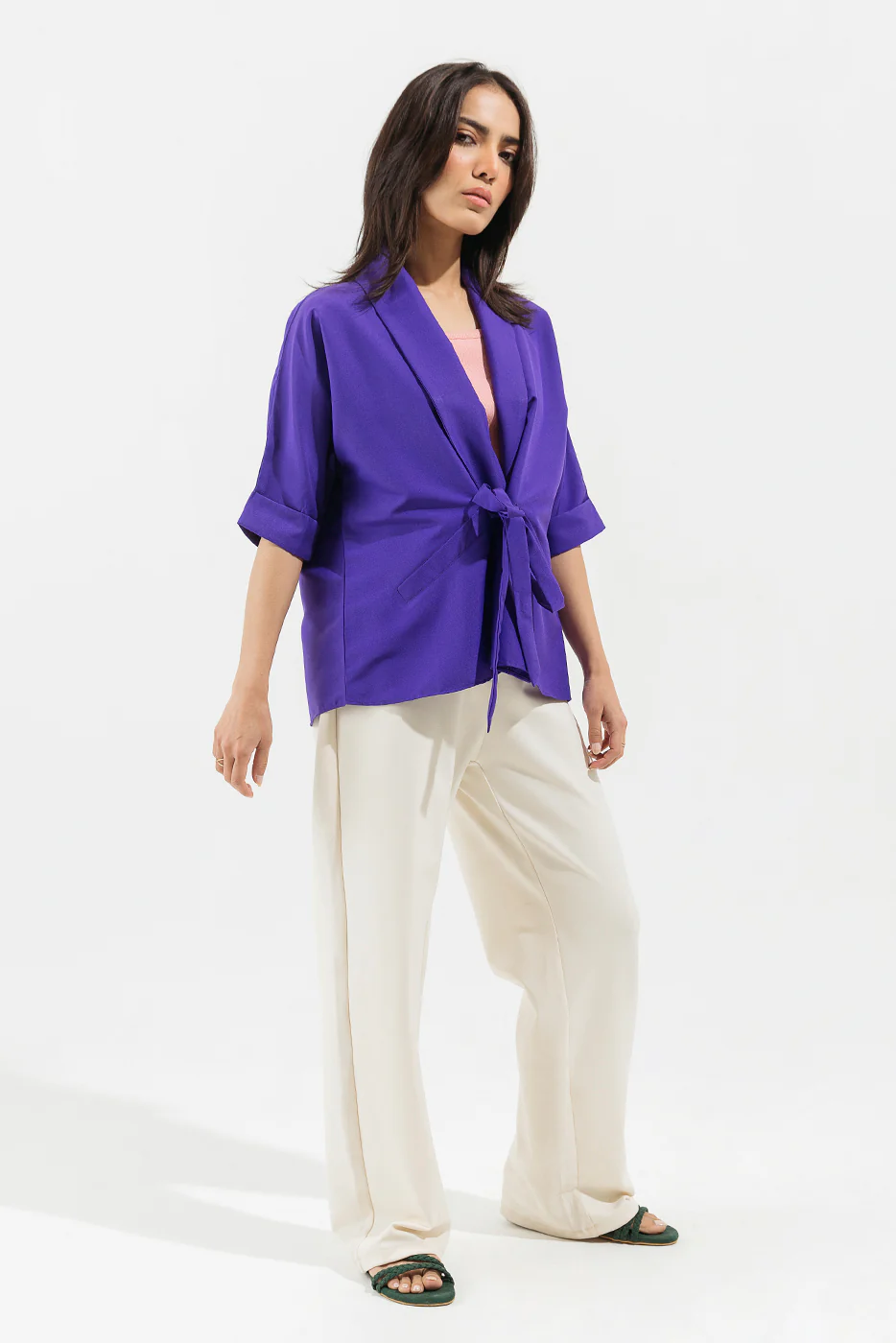 PURPLE SHAWL COLLAR TOP - Image 2