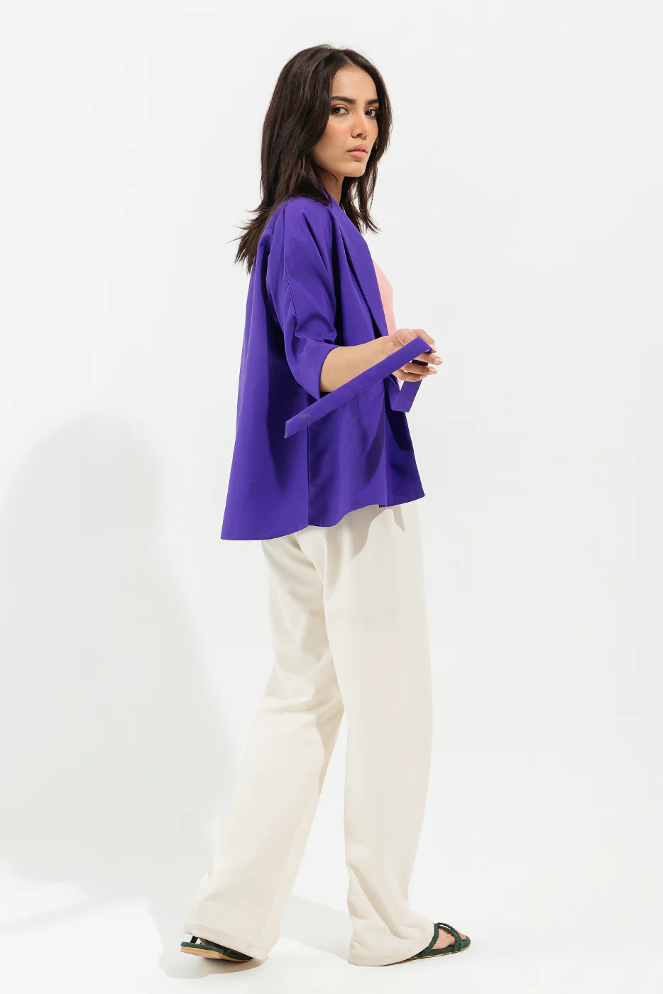 PURPLE SHAWL COLLAR TOP - Image 3