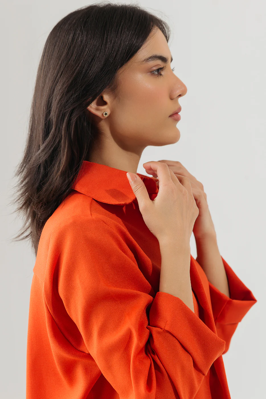 TANGERINE BUTTON DOWN SHIRT - Image 2