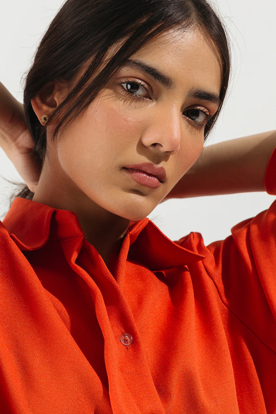 TANGERINE BUTTON DOWN SHIRT - Image 4