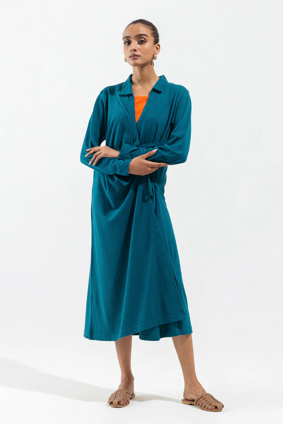 ZINC KNITTED TIED LONG DRESS - Image 3