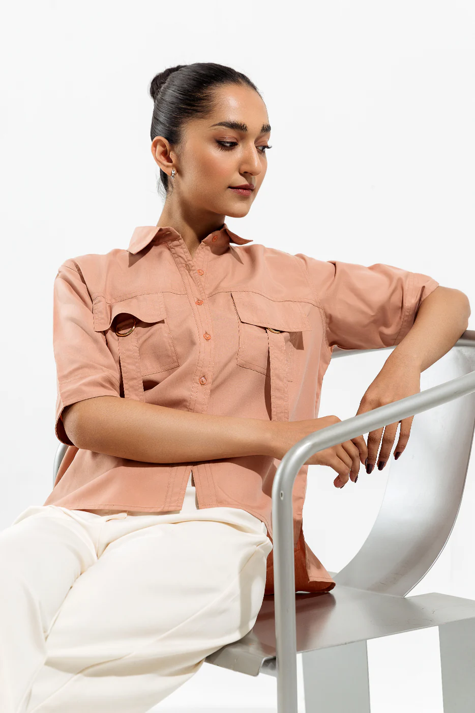 TEA PINK BUTTON DOWN SHIRT - Image 2