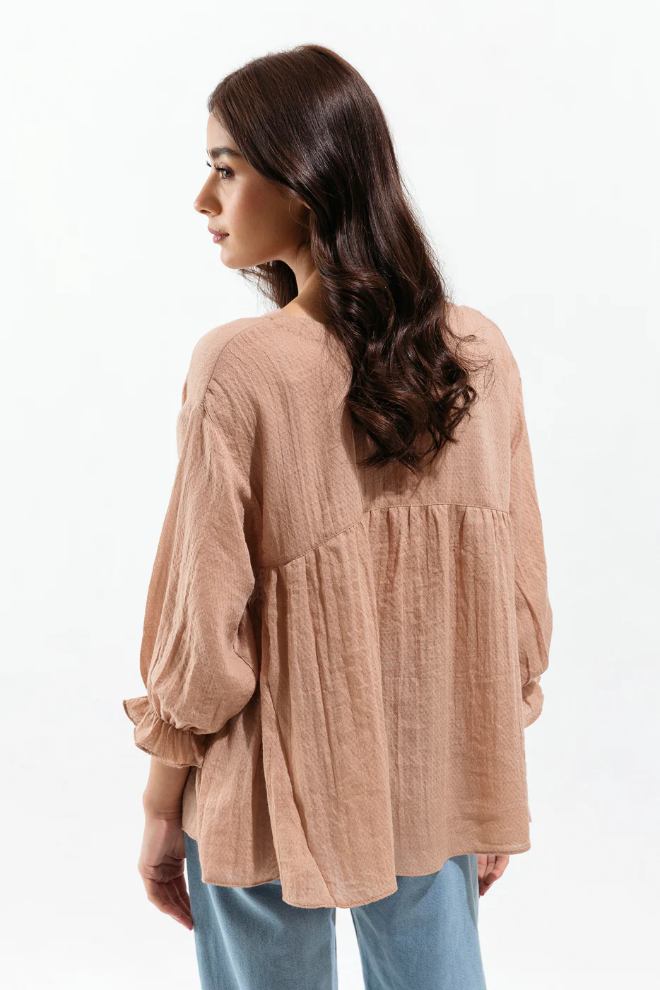 NUDE PINK TEXTURED TOP - Image 2