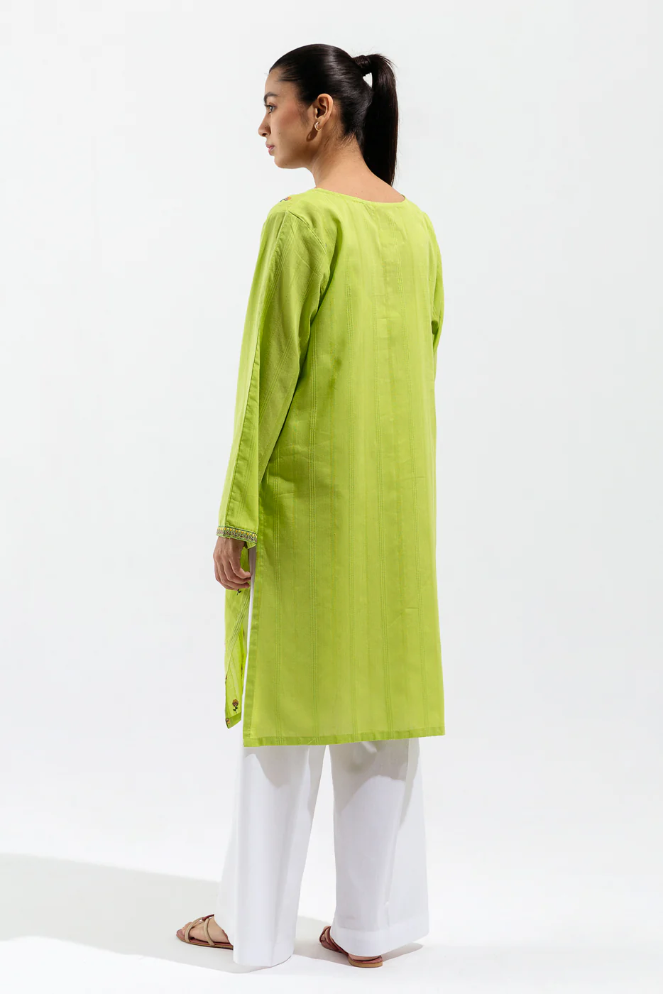 EMBROIDERED TEXTURED SHIRT (PRET) - Image 2