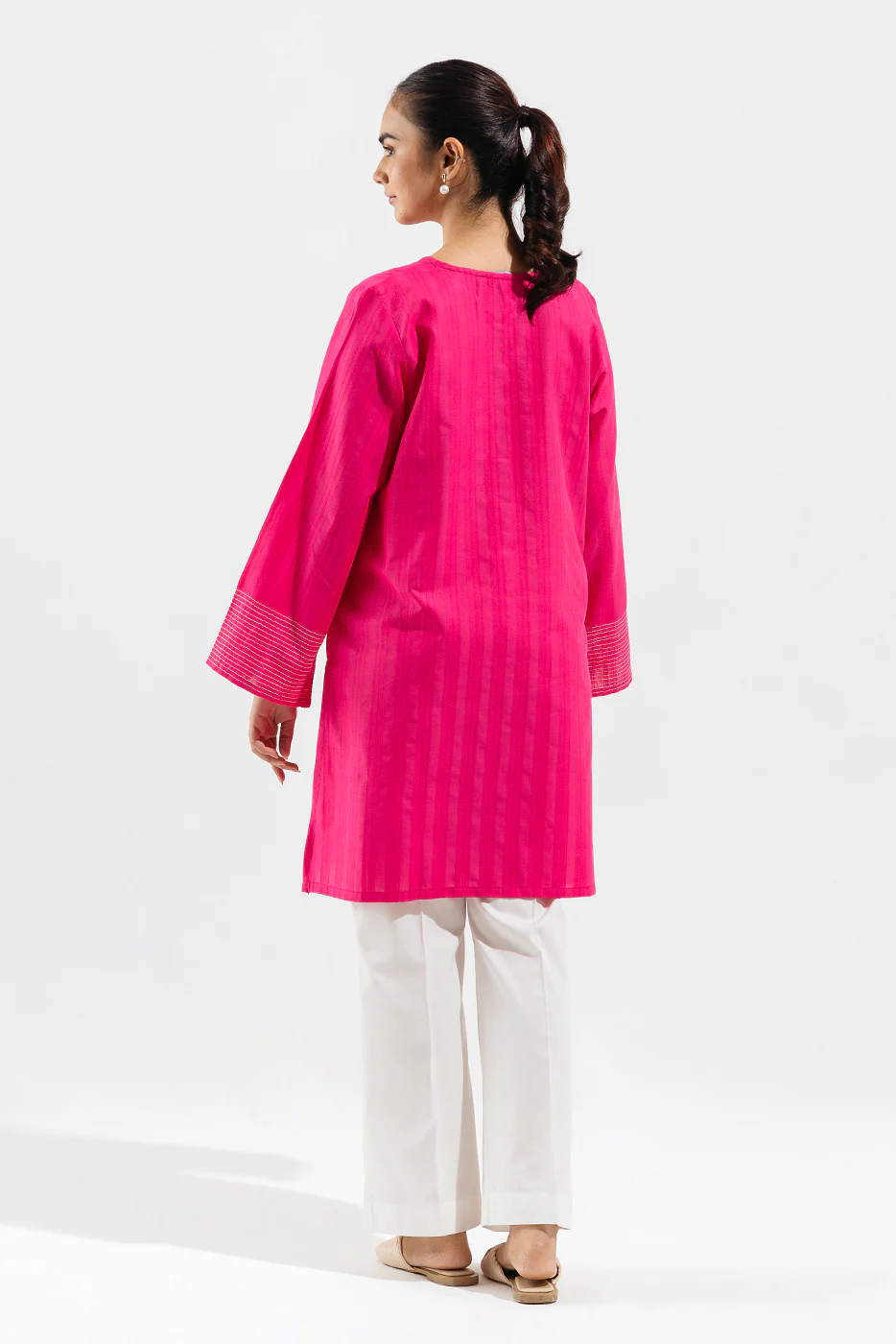 EMBROIDERED JACQUARD SHIRT (PRET) - Image 3