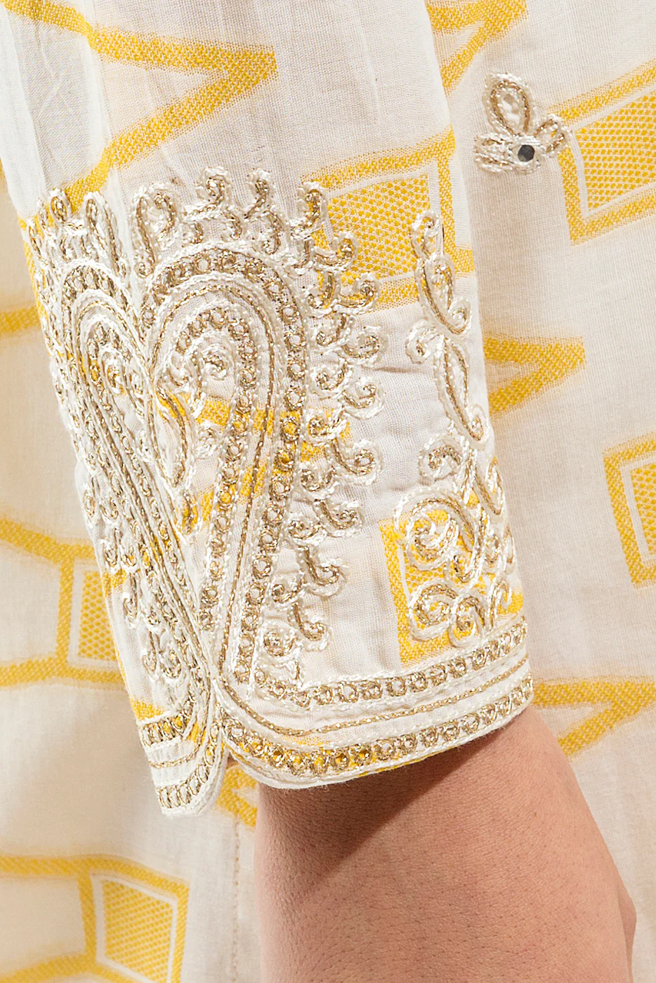 EMBROIDERED JACQUARD SHIRT (PRET) - Image 4