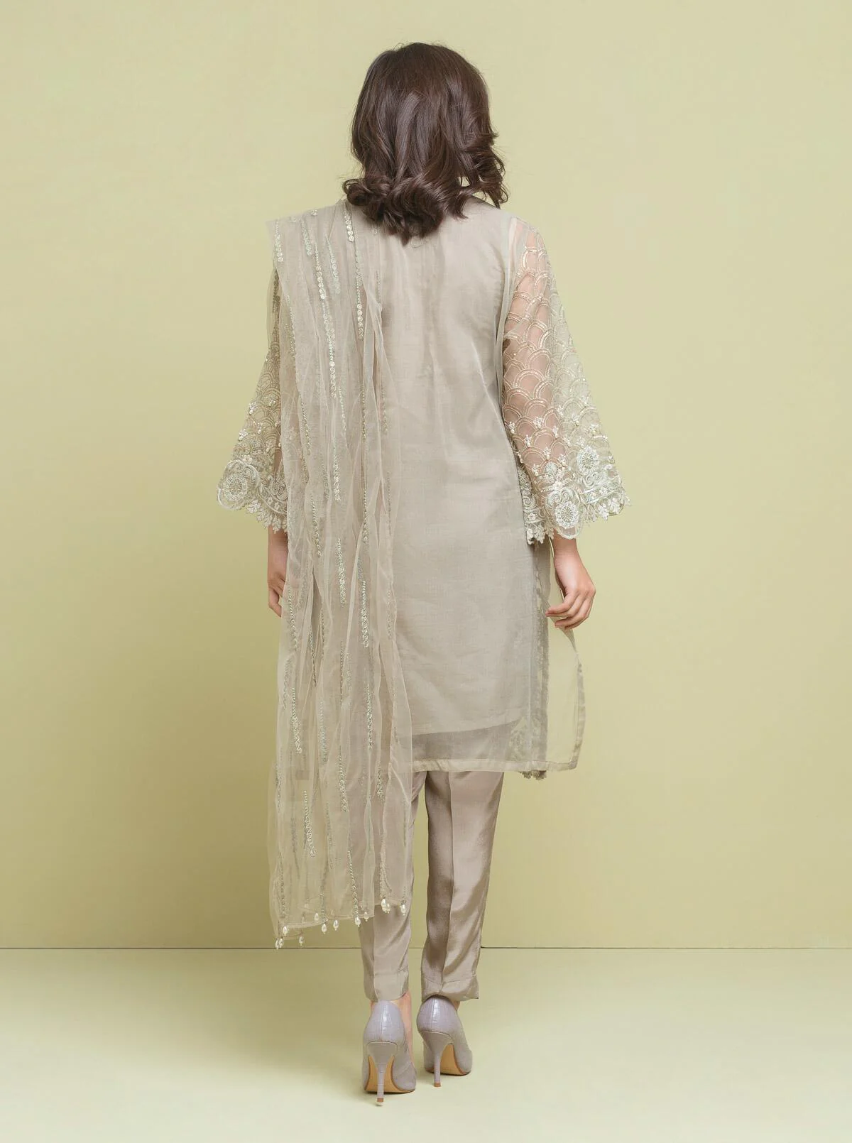 Embroidered Shirt With Dupatta - Image 3