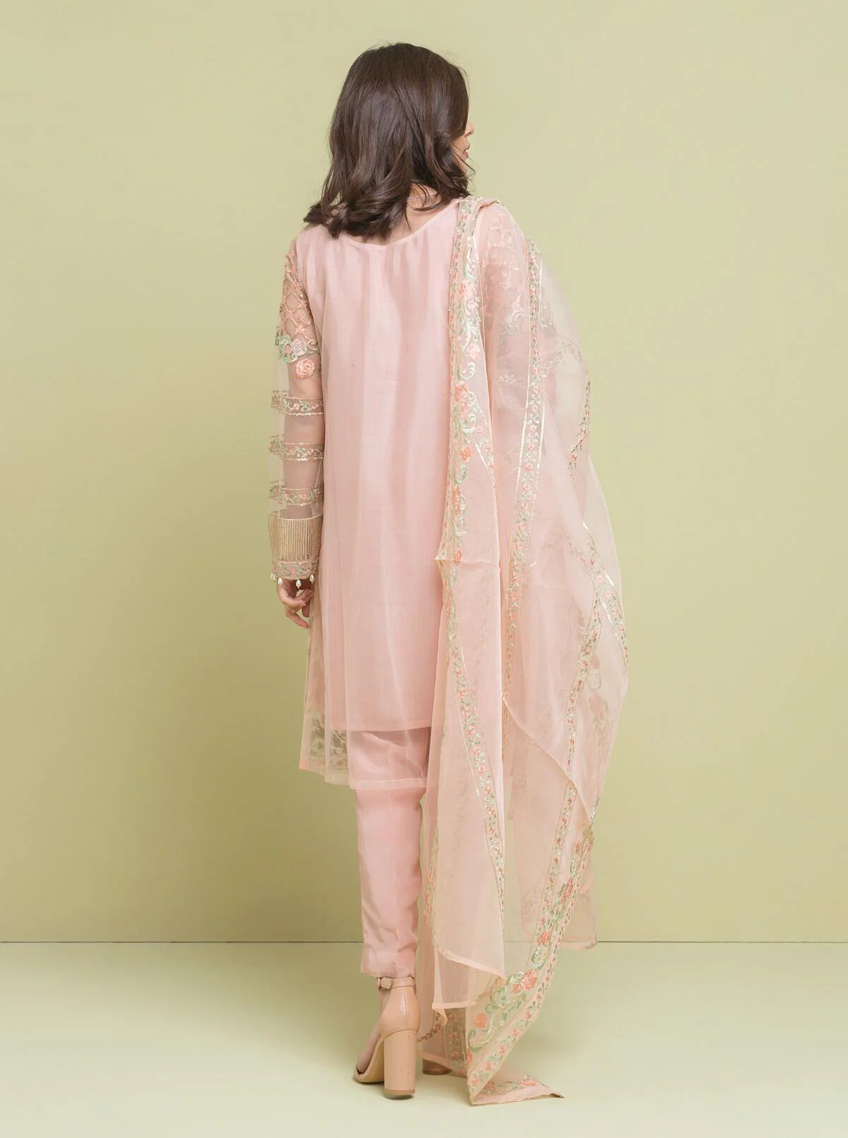 Embroidered Shirt With Dupatta - Image 3