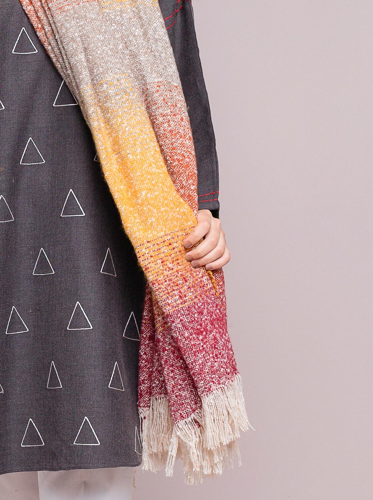 Embroidered Shirt With Shawl - Image 3