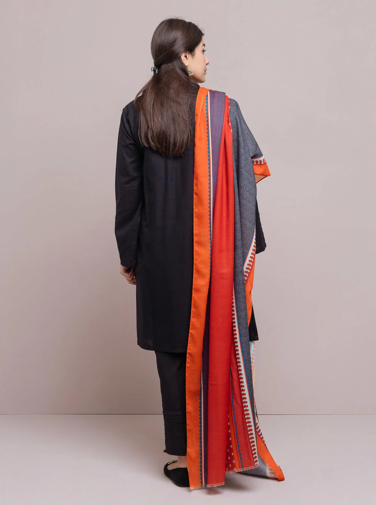 Embroidered Shirtwith Shawl - Image 3