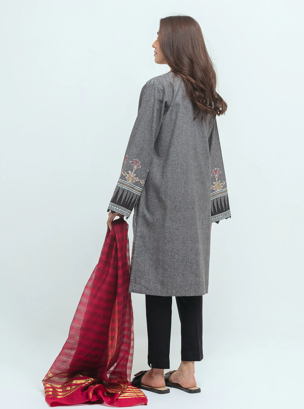 Block Printed Shirt With Dupatta - Image 3