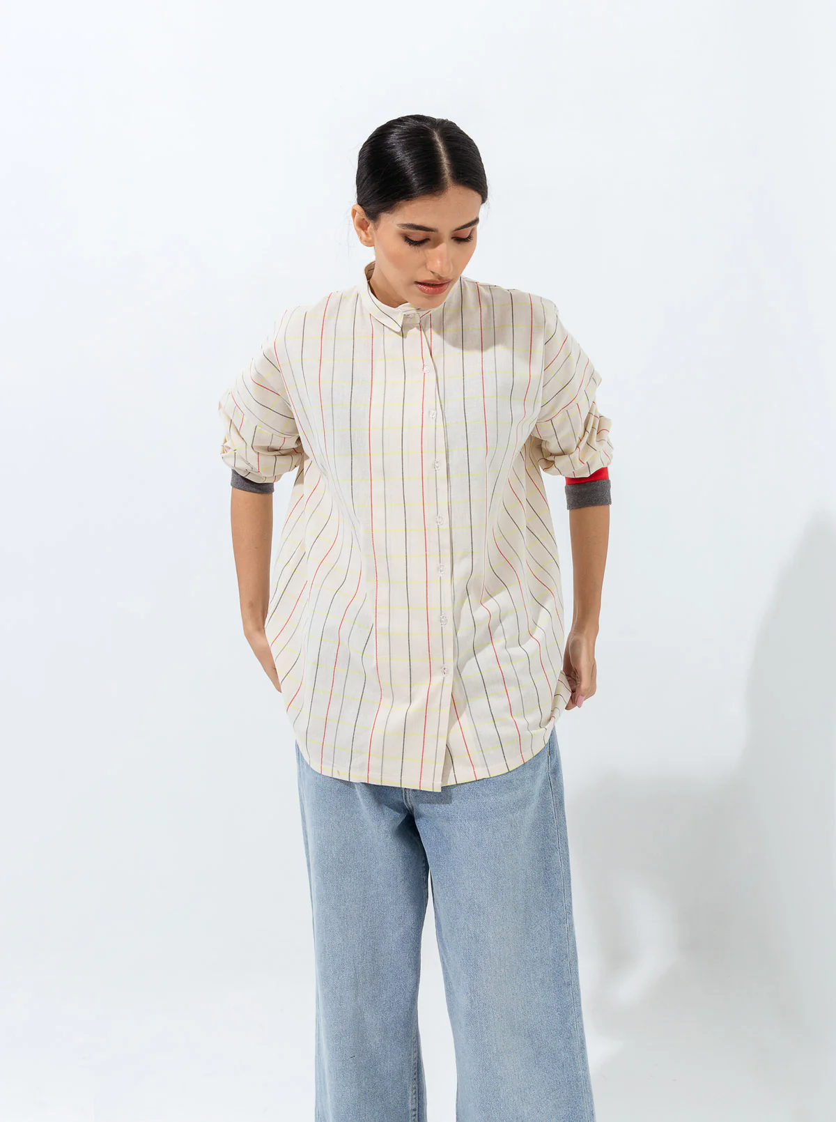 MULTI RIB ASYMMETRICAL PLACKET TOP - Image 3