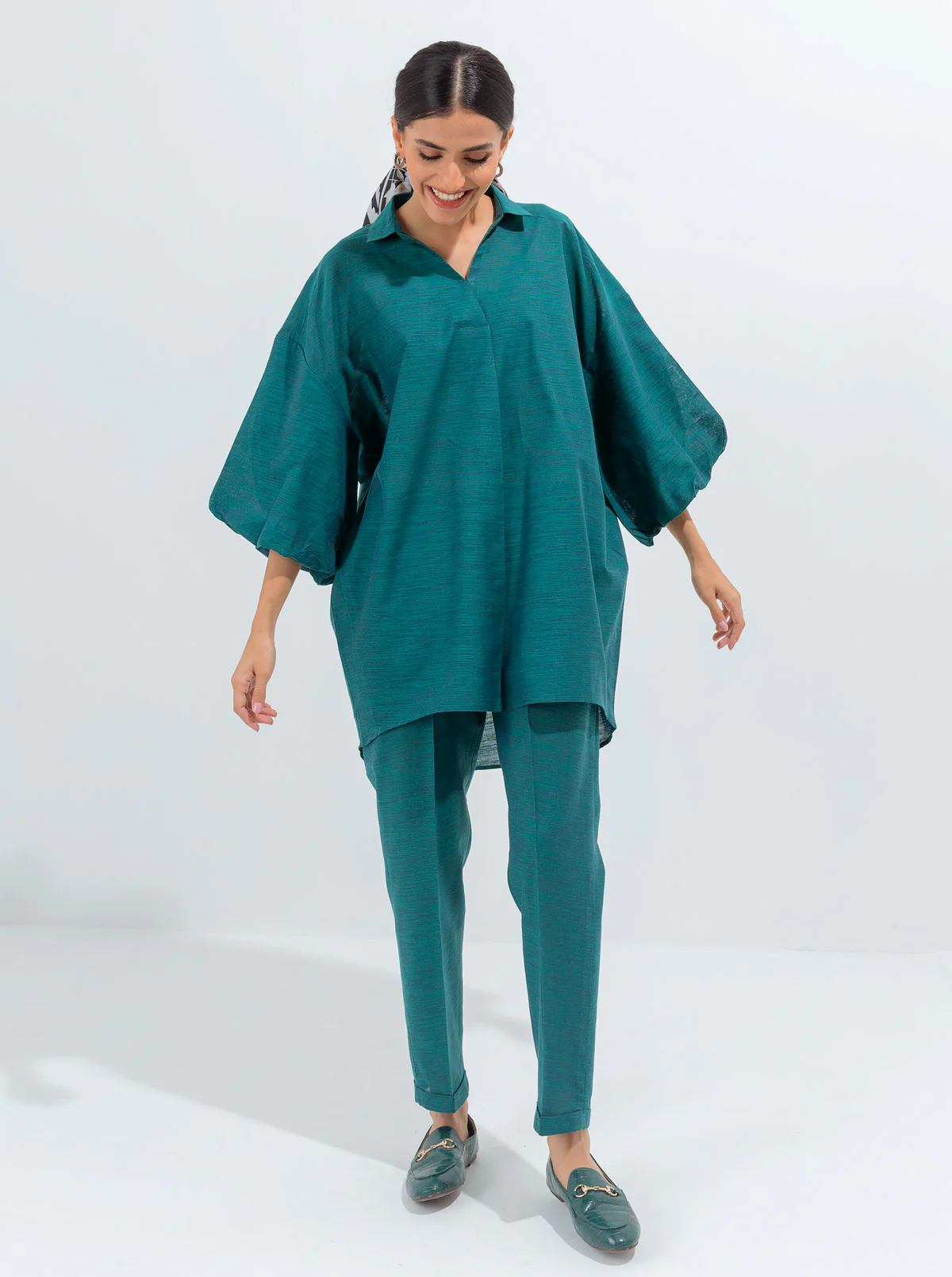 TEXTURED GREEN CO-ORD SET - Image 4