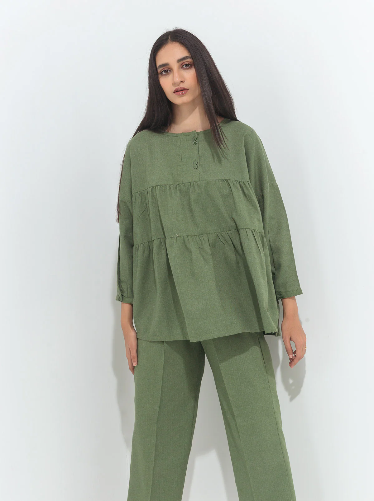 GREEN TIERED CO-ORD SET - Image 3