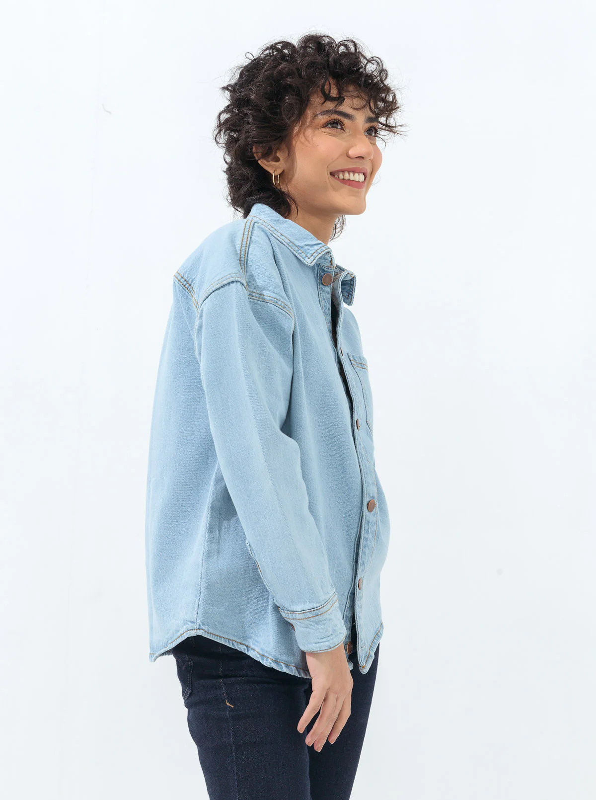 DENIM BUTTON DOWN SHIRT - Image 3