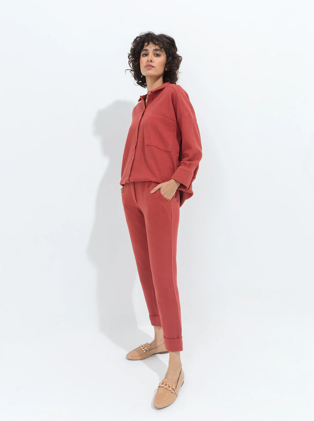 CORAL TEXTURED KNIT CO-ORD SET - Image 3